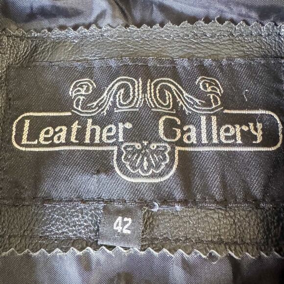 🧥 Vintage Leather Gallery Black Genuine Leather Blazer/Jacket - Picture 6 of 8